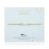 Pisces script zodiac astrological gold bracelet