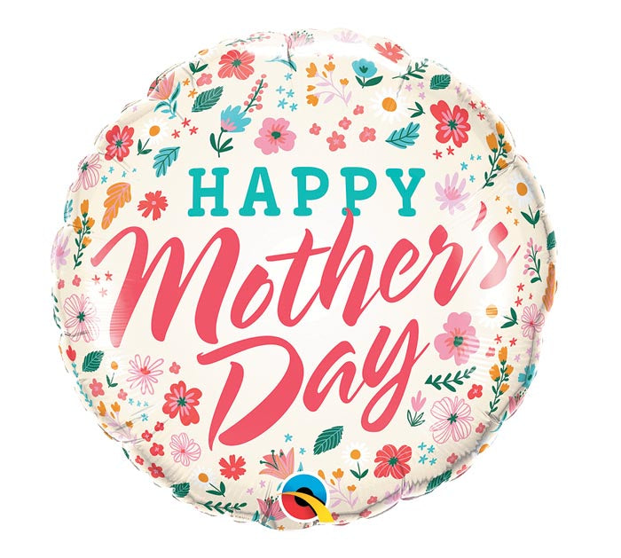 18" Happy Mother's Day Ditsy Foil Balloon