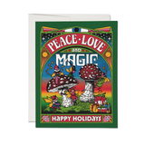 Red Cap Holiday Card -  Peace Love & Magic