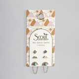 Scout Curated Wears Stud Trio Ear Jacket Set -  Mountain / Turquoise / Gold