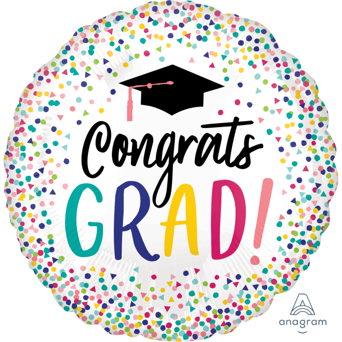 18" Confetti Congrats Grad Foil Balloon