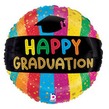 18" Colorful Happy Graduation Foil Balloon