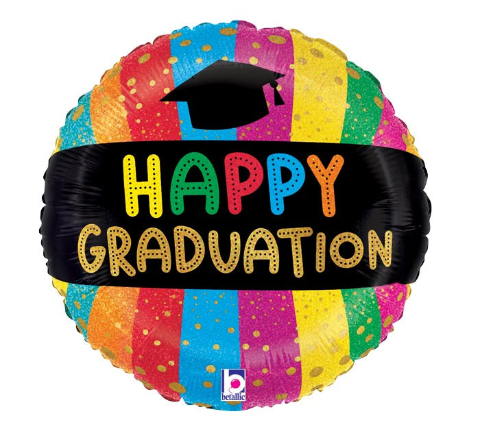 18" Colorful Happy Graduation Foil Balloon