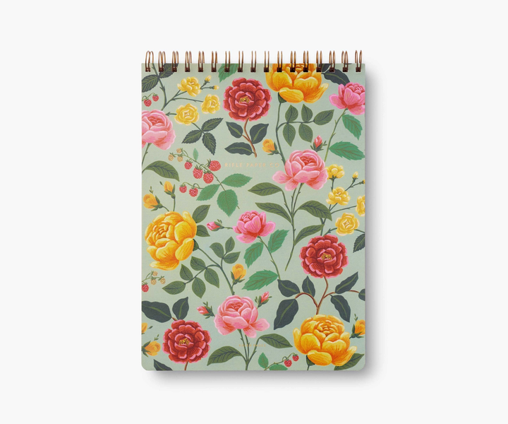 Rifle Paper Large Spiral Top Notebook Roses