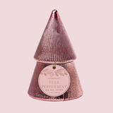 Cypress & Fir 7oz Mercury Stacked Tree Candle -  Pink