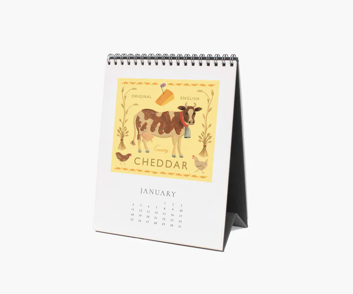 Rifle Paper Co. 2026 Desk Calendar - Cheese