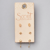 Gabby Stud Trio - Gold / Sunstone
