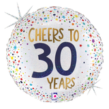 18" Cheers To 30 Years Foil Balloon