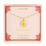lucky feather strawberry mini locket necklace