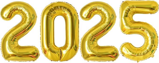 JUMBO 34" 2025 Balloons - Silver or Gold