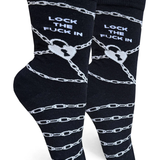 Groovy Things Co. Men' s Crew Socks Lock the Fuck In
