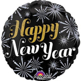 18" Happy New Year Holographic Fireworks Foil Balloon