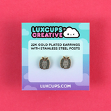 Enamel Stud Earrings -  Mothman