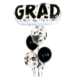 B/W Grad Graduation Balloon Bundle