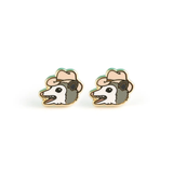 Enamel Stud Earrings -  Possum