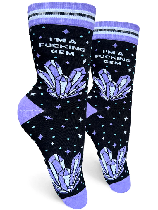 Groovy Things I'm a Fucking Gem Women's socks
