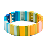 Malibu Sugar Spring Sunset 1 Tall Tile Bracelet - Yellows Blues