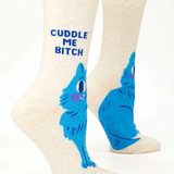 Blue Q Women's Crew Socks 'Cuddle Me BItch'