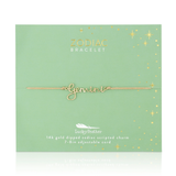 Gemini script zodiac astrological gold bracelet