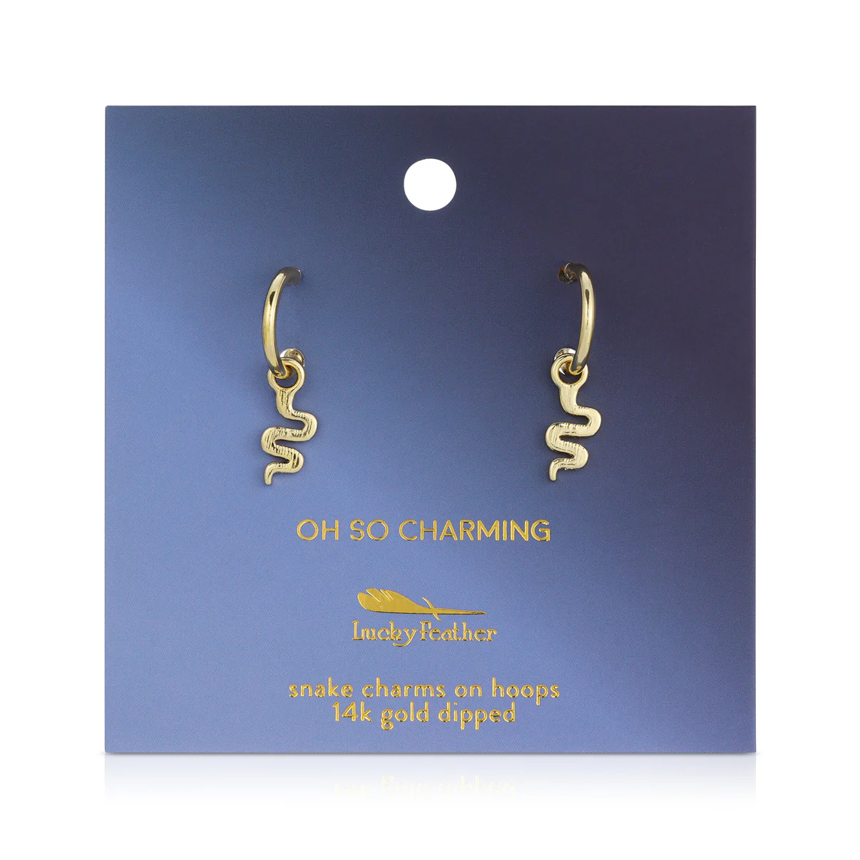 Lucky Feather Hoop Earrings