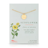 lucky feather botanical necklace sunflower