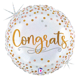 18" Holographic Sparkle Congrats Foil Balloon