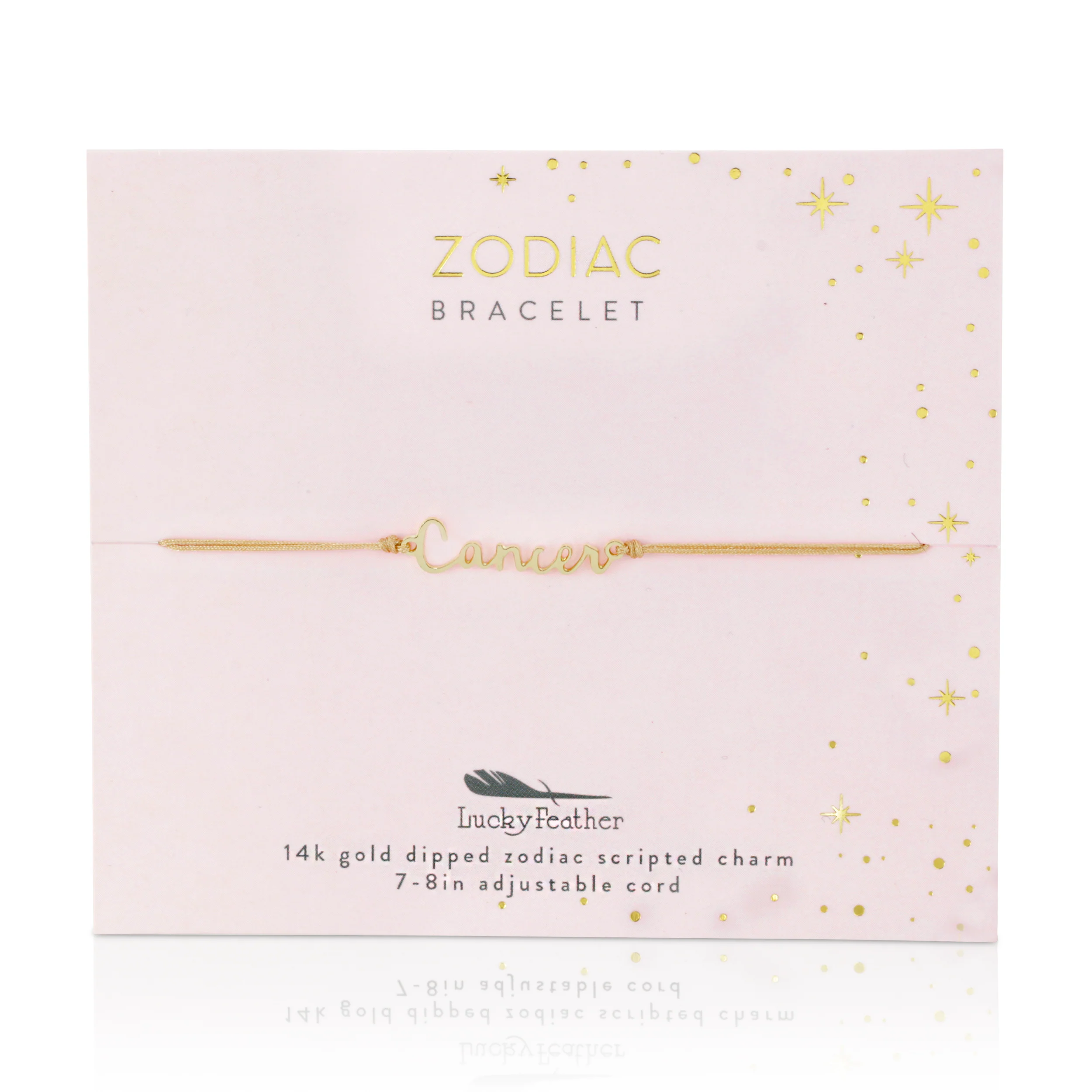 Cancer script zodiac astrological gold bracelet