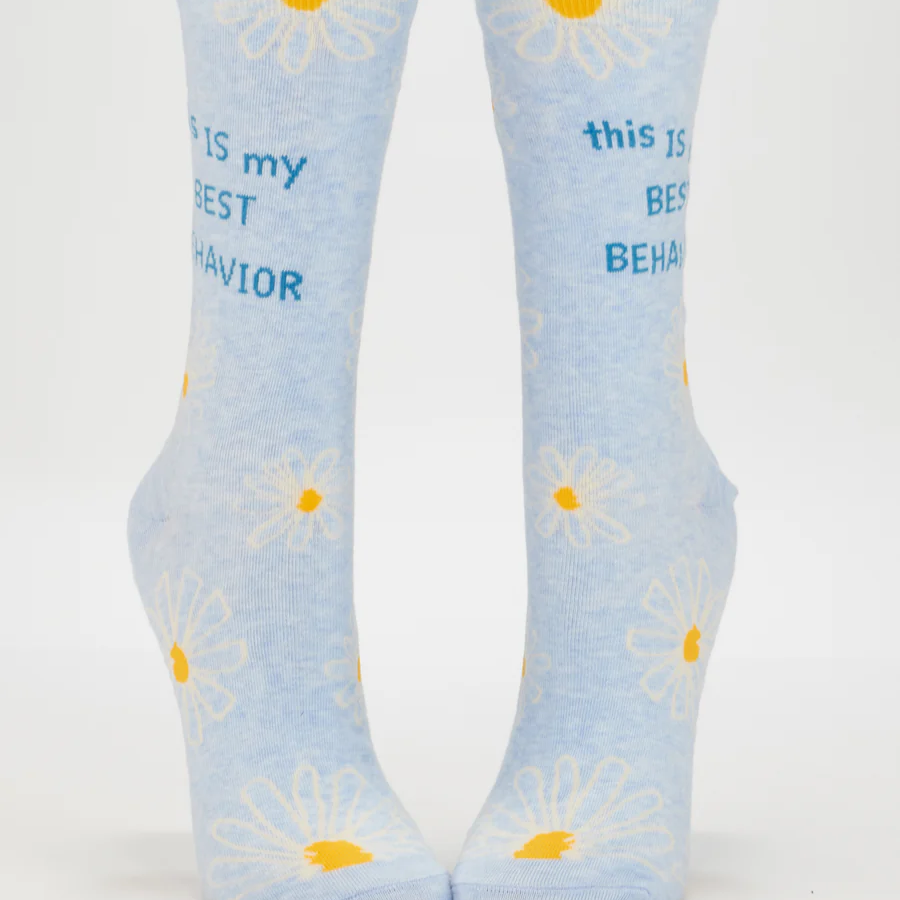 Blue Q Women's Crew Socks 'This IS My Best Behavior'