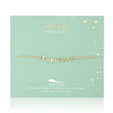 Capricorn script zodiac astrological gold bracelet