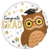 17" Congrats Grad Owl Foil Balloon