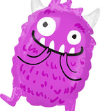 19" Happy Little Purple Monster Foil Balloon
