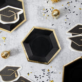 Gold & Black Hexagon Lunch Plate