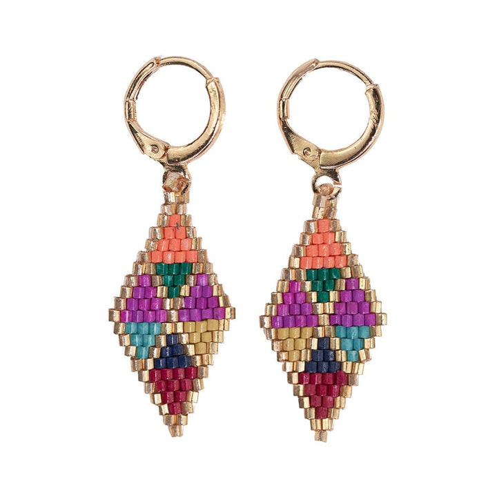 Ink & Alloy Earrings - Carmen Mini Mixed Triangles Beaded: Muted