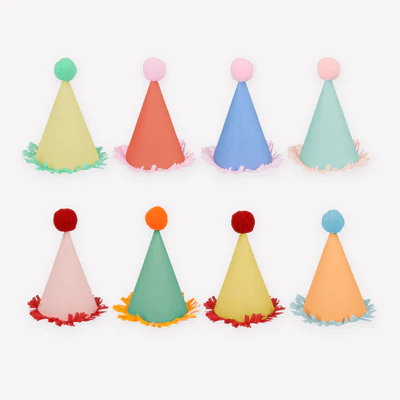 Meri Meri Multicolor Mini Fringe Party Hats