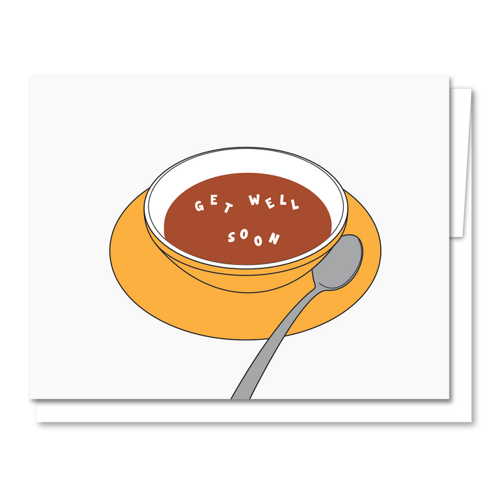 Get Well Soup-er Soon - Illustrated Funny Get Well Card