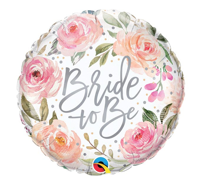 Bride To Be Watercolor Rose Balloon