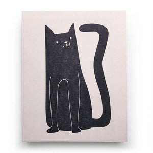 Black Cat Letterpress 8x10 Print