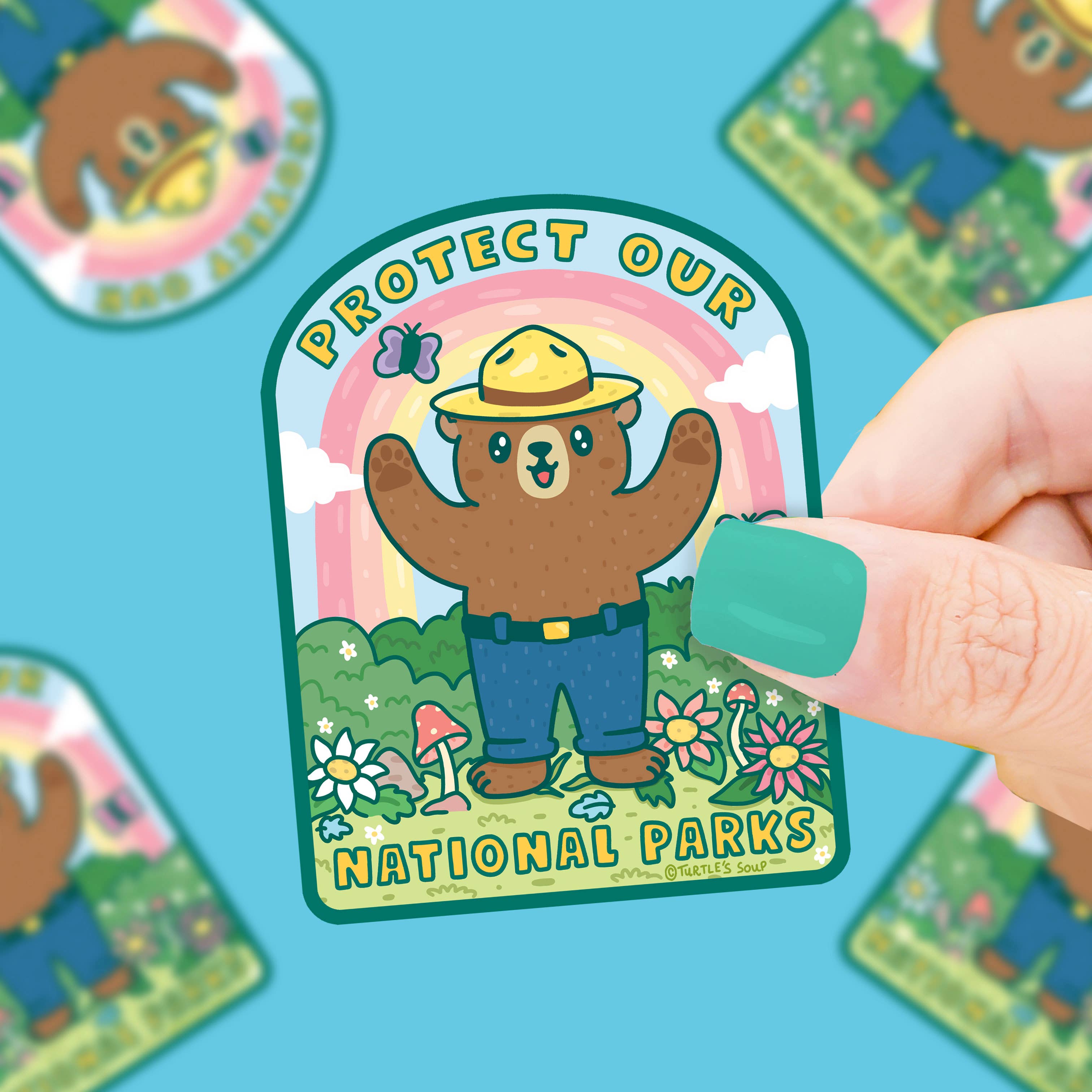 Turtle Soup Sticker - Protect Our National Parks Bear