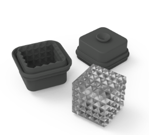 Cocktail Ice Single Cube, Prism - Charcoal