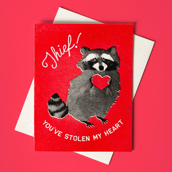 Bromstad Printing Love Valentine's Card Thief! Raccoon