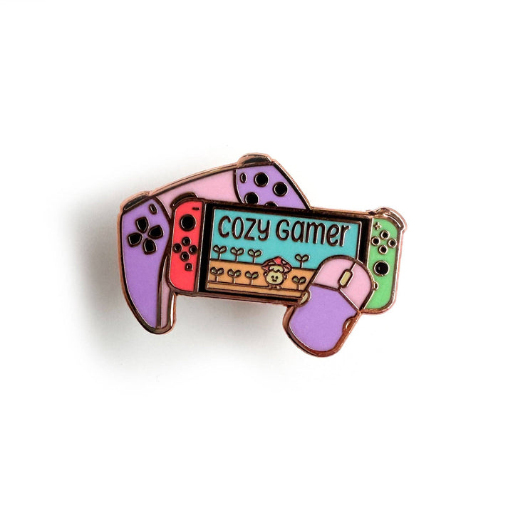 Kitty With a Cupcake Enamel Pin Cozy Gamer