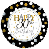 Silver & Gold 30th Birthday Foil Balloon
