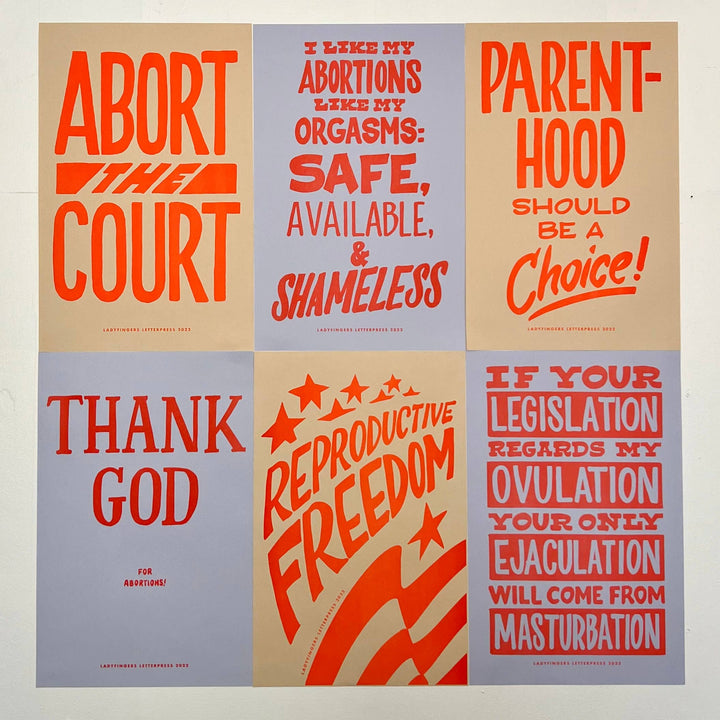 Reproductive Rights Protest Posters - Set of 6