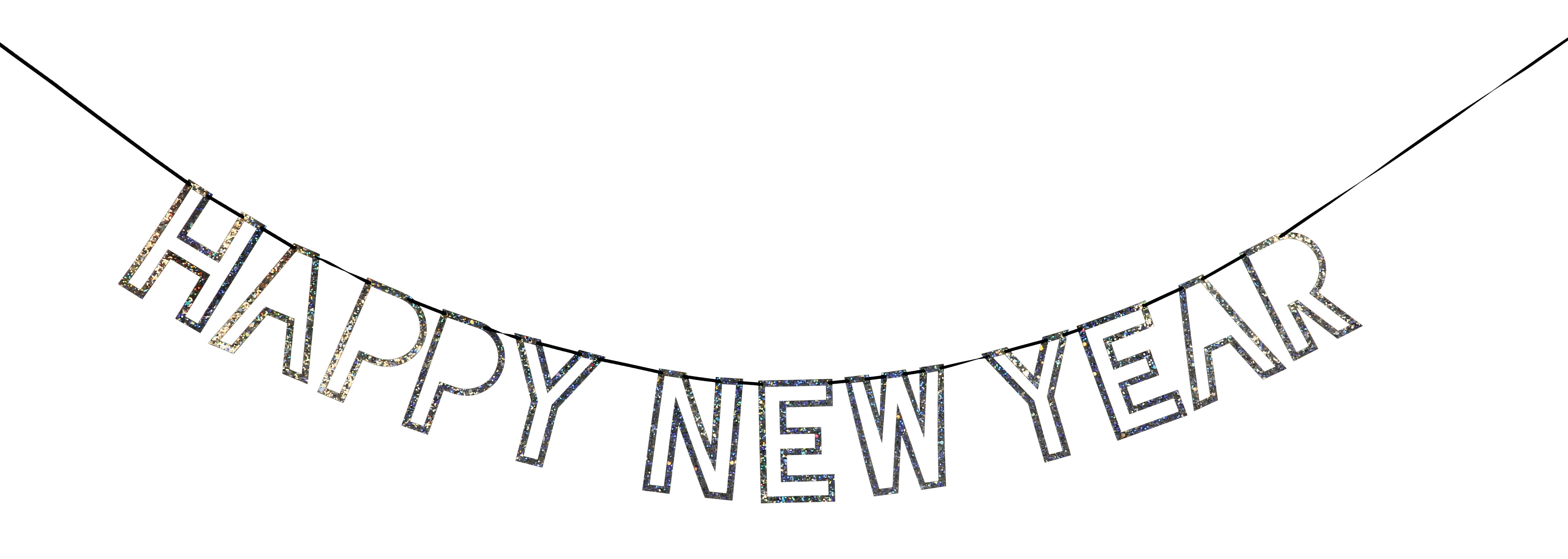 Meri Meri Silver Glitter Happy New Year Garland