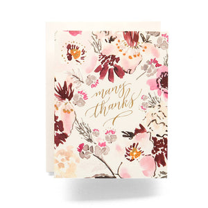 Floral Many Thanks Greeting Card (Box Set of 6)