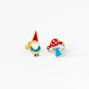 Gnome And Mushroom Earrings
