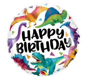 18" Colorful Dinosaur Happy Birthday Balloon
