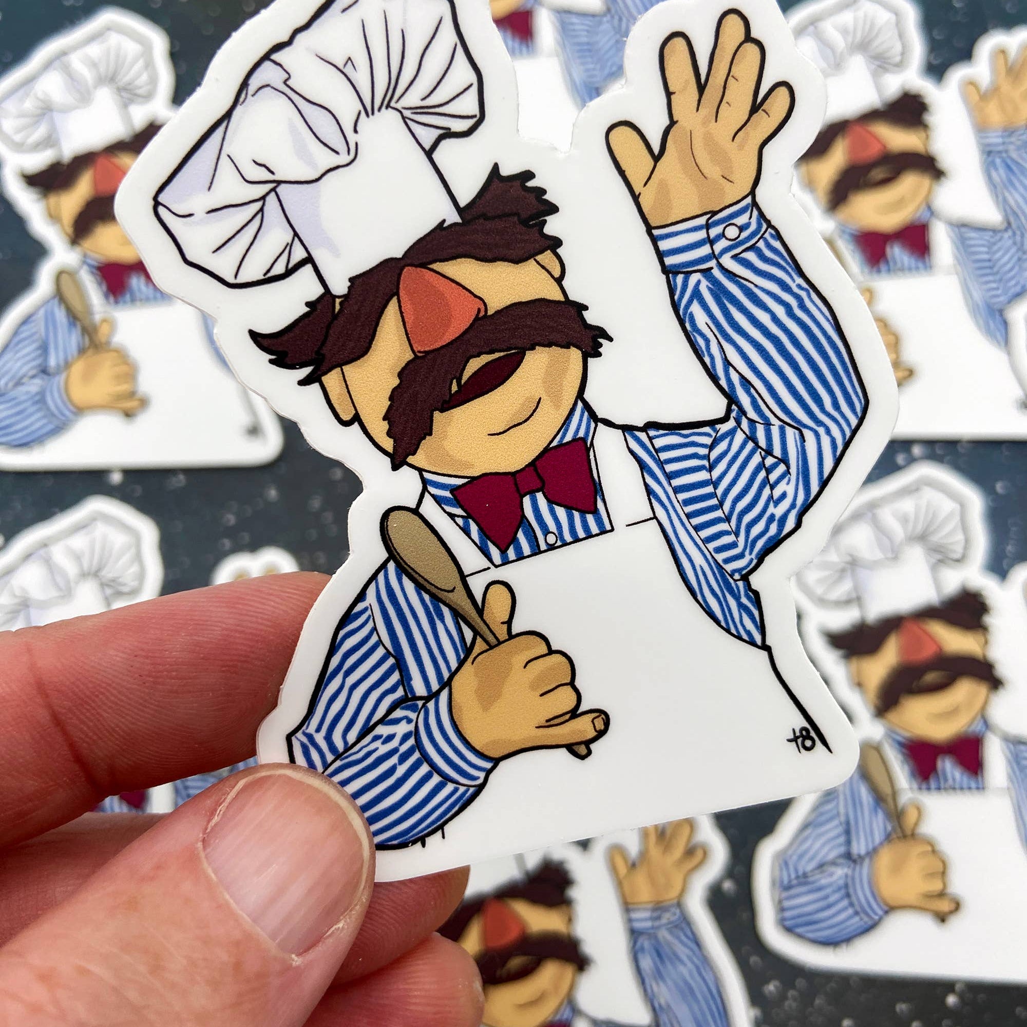 Red Swan Sticker Muppets Swedish Chef