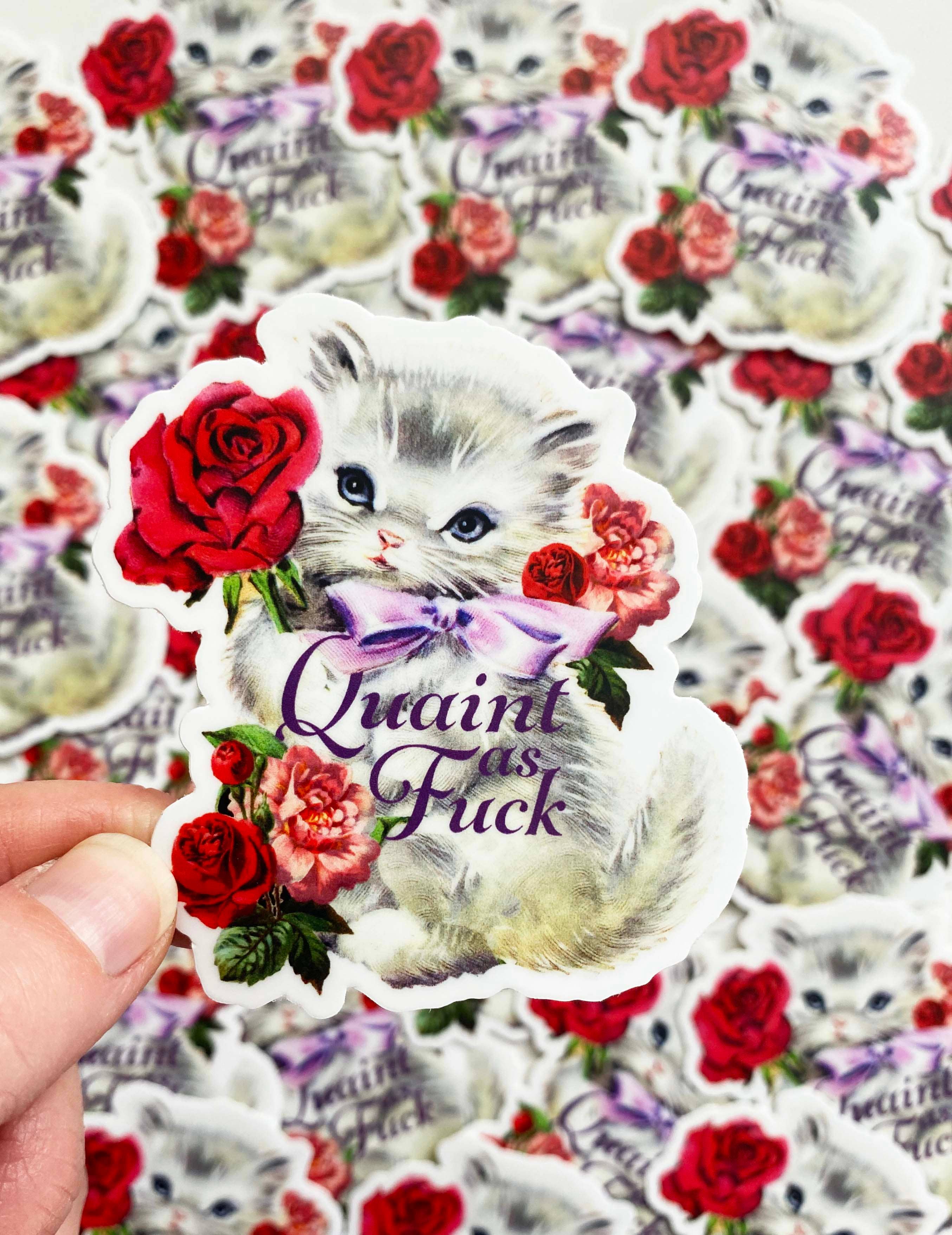 Coin Laundry Sticker Quaint as Fuck Cat