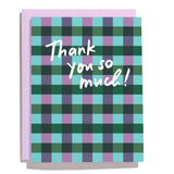 Purple/Teal Plaid Thank You Card